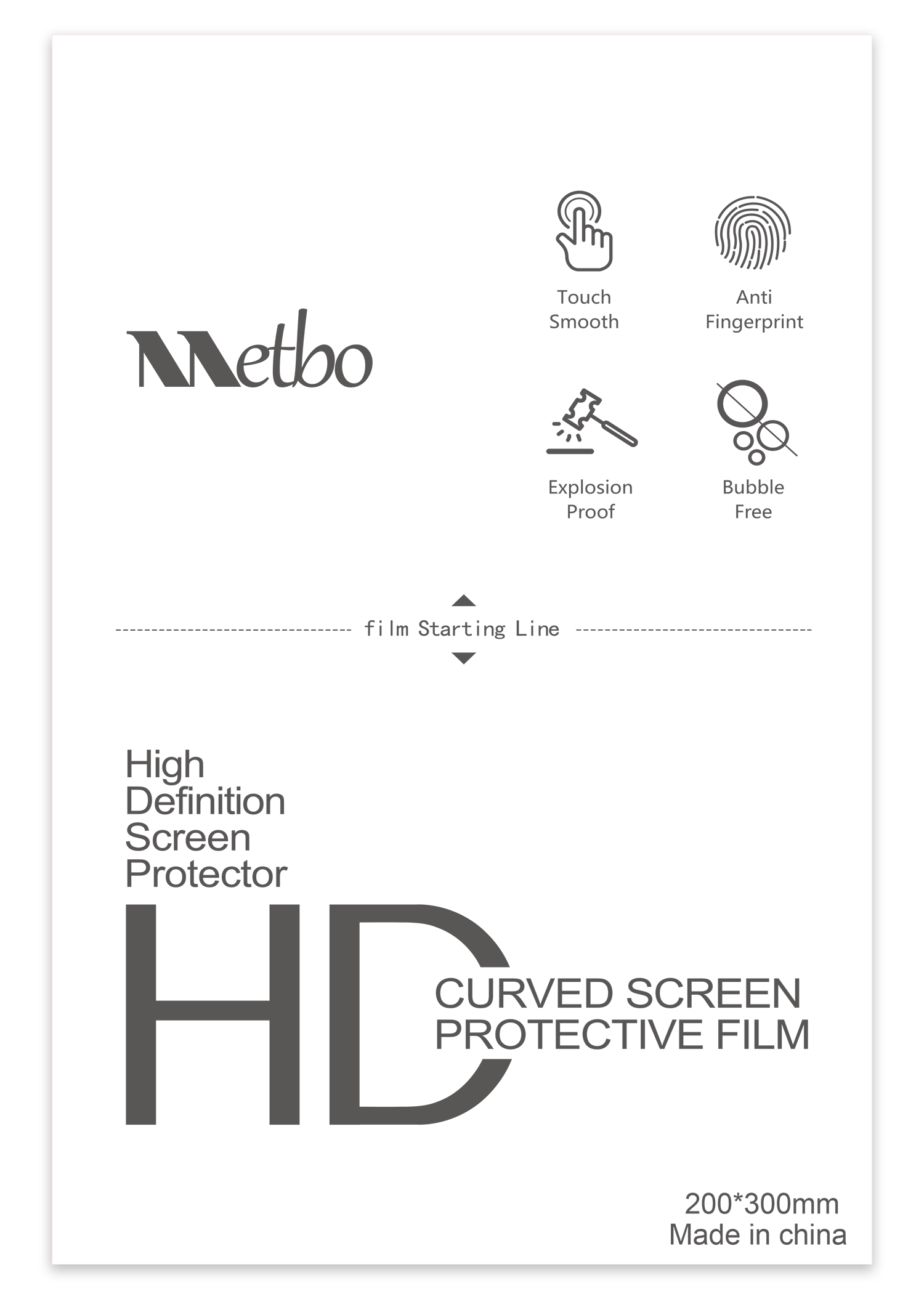 200*300mm clear film